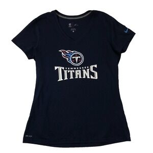 Nike Shirt Women's Large Navy Blue Tennessee Titans NFL Team‎ Apparel V-Neck Top